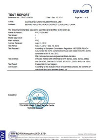 Table Cloth LFGB Test Report(Non-Woven Backing)