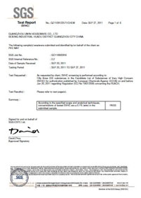 Table Cloth Reach Test Report(Gold or Silver)