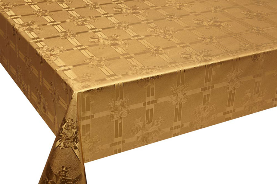 Table Cover - Gold Or Silver Table Cover - Emboss With Spunlace Backing Table Cover - F5006