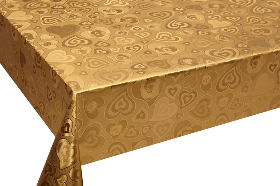 Table Cover - Gold Or Silver Table Cover - Emboss With Spunlace Backing Table Cover - F5008